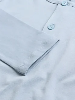 Bleu marine/Marron/Bleu/Crème - The Set lot de 4 t-shirts Henley en coton à manches longues