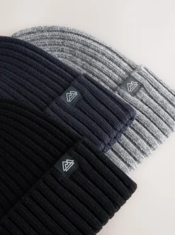 Bleu marine/noir - Lot de 3 bonnets en maille (1-16ans)