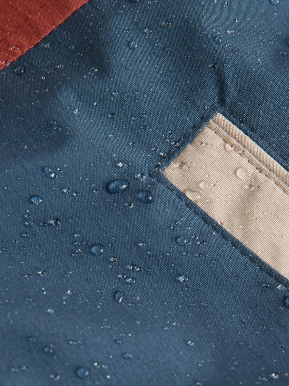 Bleu marine/Rouge color block - Parka imperméable doublée de borg (3mois-7ans)