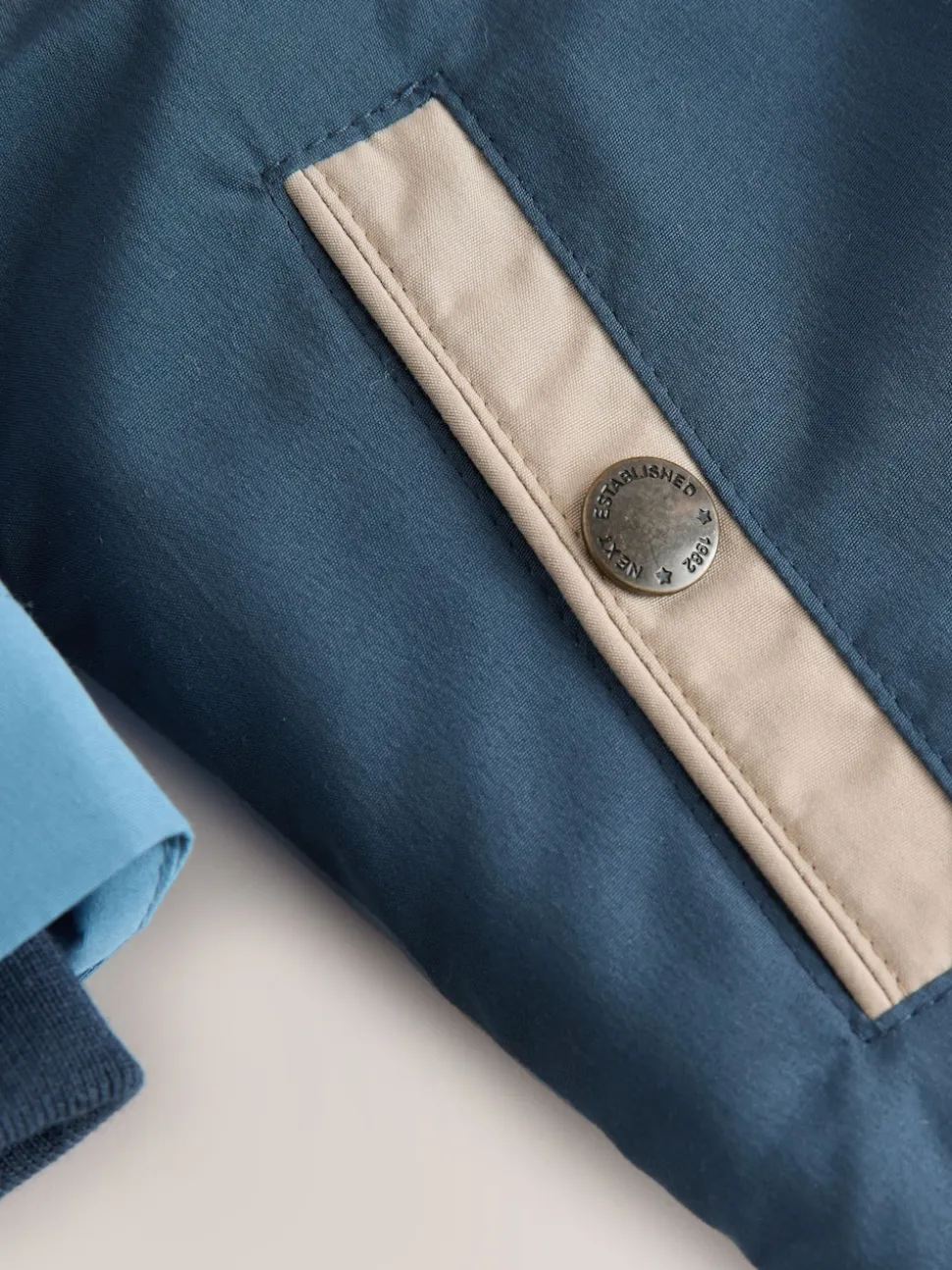 Bleu marine/Rouge color block - Parka imperméable doublée de borg (3mois-7ans)