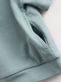 Bleu minéral - Ensemble sweat à capuche et short texturé en jersey (3mois7ans)