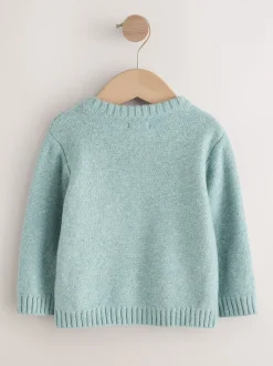 Bleu minéral - Pull de Noël en maille (3 mois-7 ans)