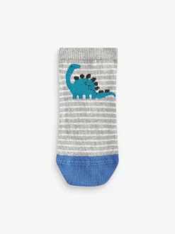 Bleu motif dinosaure - Paquet de chaussettes de sport en coton riche 7