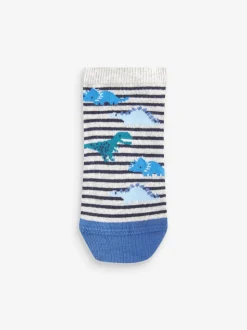 Bleu motif dinosaure - Paquet de chaussettes de sport en coton riche 7