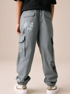 Bleu motif graffiti - Pantalon cargo (3-16ans)
