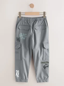 Bleu motif graffiti - Pantalon cargo (3-16ans)