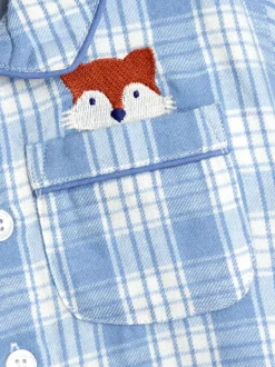 Bleu motif renard - Pyjama JoJo Maman Bébé tissé à carreaux Character