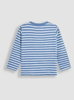 Bleu motif safari - Haut JoJo Maman Bébé à bordure appliquée