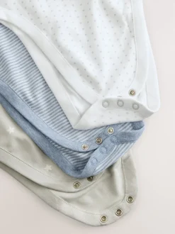 Bleu motif étoiles - Lot de 3 corps de dysplasie de la Hip Bébé Manches courtes