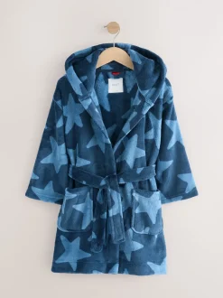 Bleu motif étoiles - Peignoirs en laine polaire (9mths-12yrs)