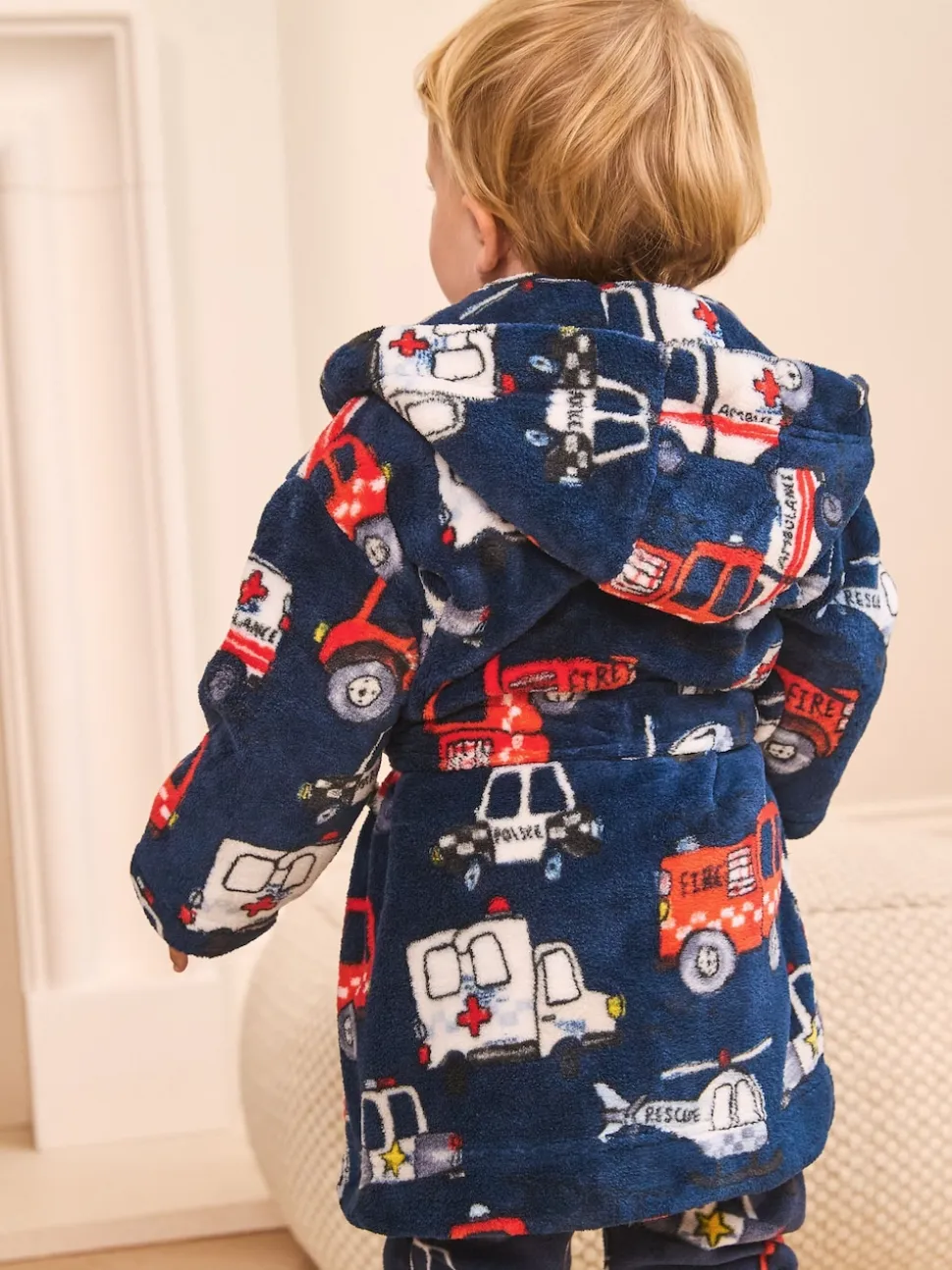 Bleu motif véhicule d'ugence - Robe (9mois-8ans)