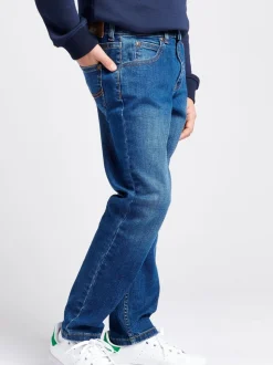 Bleu moyen - Lee Garçons Jean Daren coupe droite