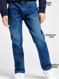 Bleu moyen - Lee Garçons Jean Daren coupe droite