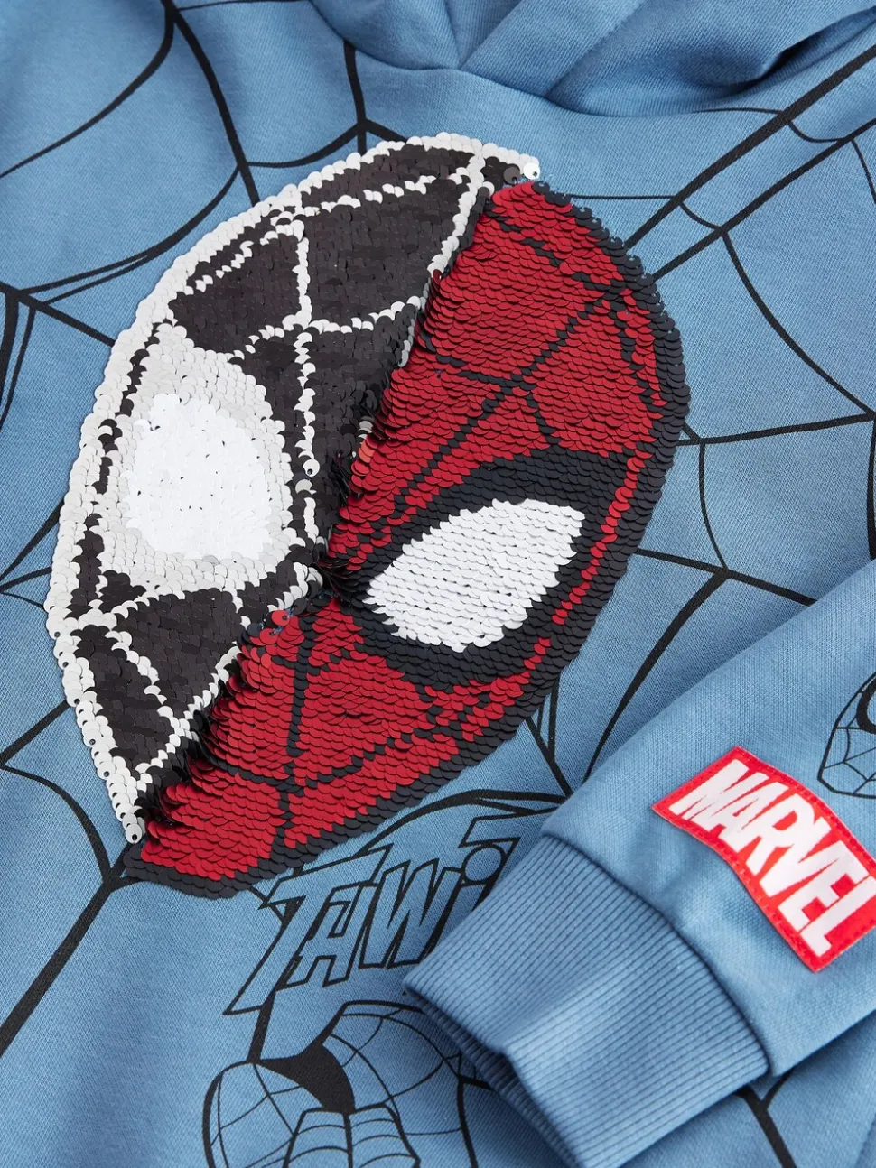 Bleu moyen - Sweat à capuche Spiderman à sequins Flip (3-16ans)