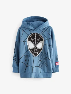 Bleu moyen - Sweat à capuche Spiderman à sequins Flip (3-16ans)