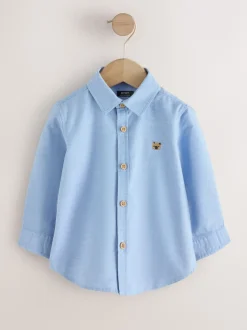 Bleu moyen motif personnage - Chemise Oxford à manches longues (3mths-7yrs)