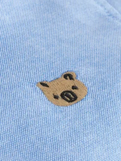 Bleu moyen motif personnage - Chemise Oxford à manches longues (3mths-7yrs)