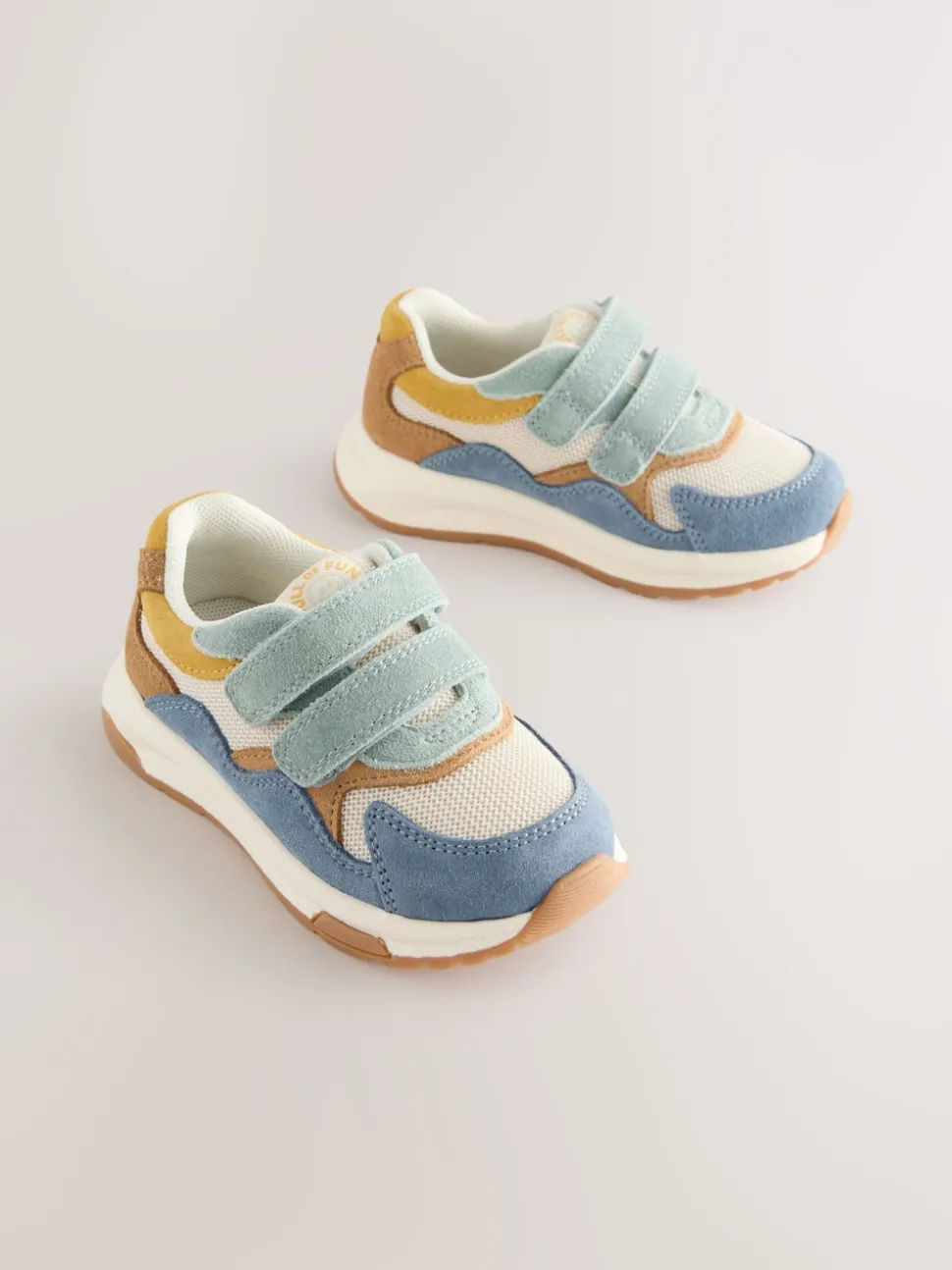 Bleu multicolore - Baskets Fermeture par contact en daim