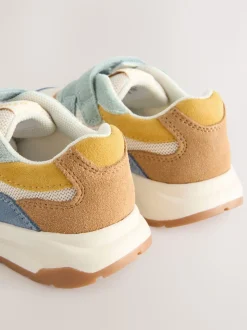 Bleu multicolore - Baskets Fermeture par contact en daim