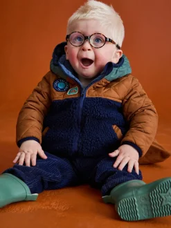 Bleu multicolore - Veste JoJo Maman Bébé réversible doublée de polaire