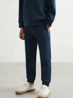 Bleu océan - Pantalon de jogging Reiss Premier Premium Interlock à cordon