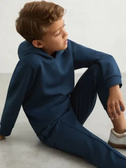 Bleu océan - Pantalon de jogging Reiss Premier Premium Interlock à cordon