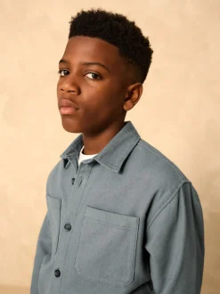 Bleu pétrole - Surchemise brossée (3-16ans)