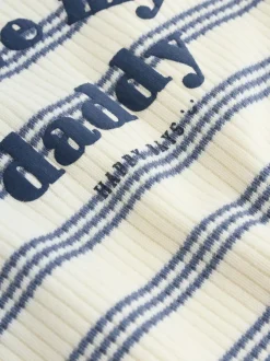 Bleu rayé J’aime mon papa - Barboteuse Bébé en jersey