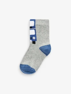 Bleu rayures/transport - Paquet de chaussettes en coton riche 7