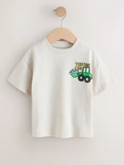 Bleu sarcelle Bleu pelleteuse - Lot de 3 t-shirts graphiques à manches courtes (3mois7ans)