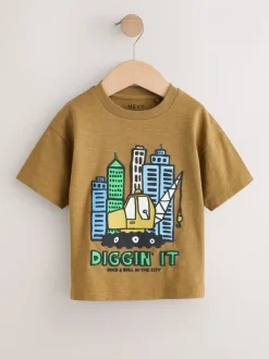 Bleu sarcelle Bleu pelleteuse - Lot de 3 t-shirts graphiques à manches courtes (3mois7ans)