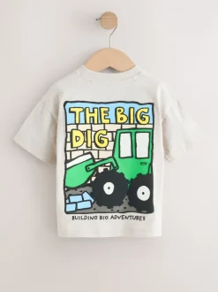 Bleu sarcelle Bleu pelleteuse - Lot de 3 t-shirts graphiques à manches courtes (3mois7ans)