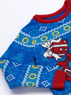 Bleu Sonic - Pull de Noël Vanilla Underground enfant