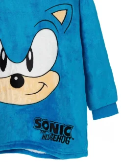 Bleu Sonic - Sweat à capuche Vanilla Underground couverture imprimé sur l’ensemble