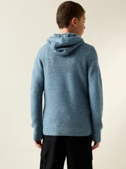 Bleu torsadé - Sweat-shirt à capuche en maille utilitaire (3-16ans)