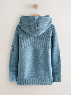Bleu torsadé - Sweat-shirt à capuche en maille utilitaire (3-16ans)