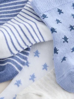 Bleu/Blanc - Lot de 5 chaussettes pour bébé (0mois-2ans)