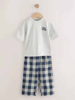 Bleu/Blanc - Lot de 2 pyjamas longs à manches courtes (9mois à12ans)