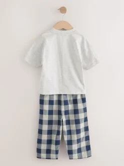 Bleu/Blanc - Lot de 2 pyjamas longs à manches courtes (9mois à12ans)