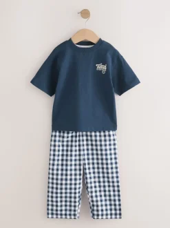 Bleu/Blanc - Lot de 2 pyjamas longs à manches courtes (9mois à12ans)