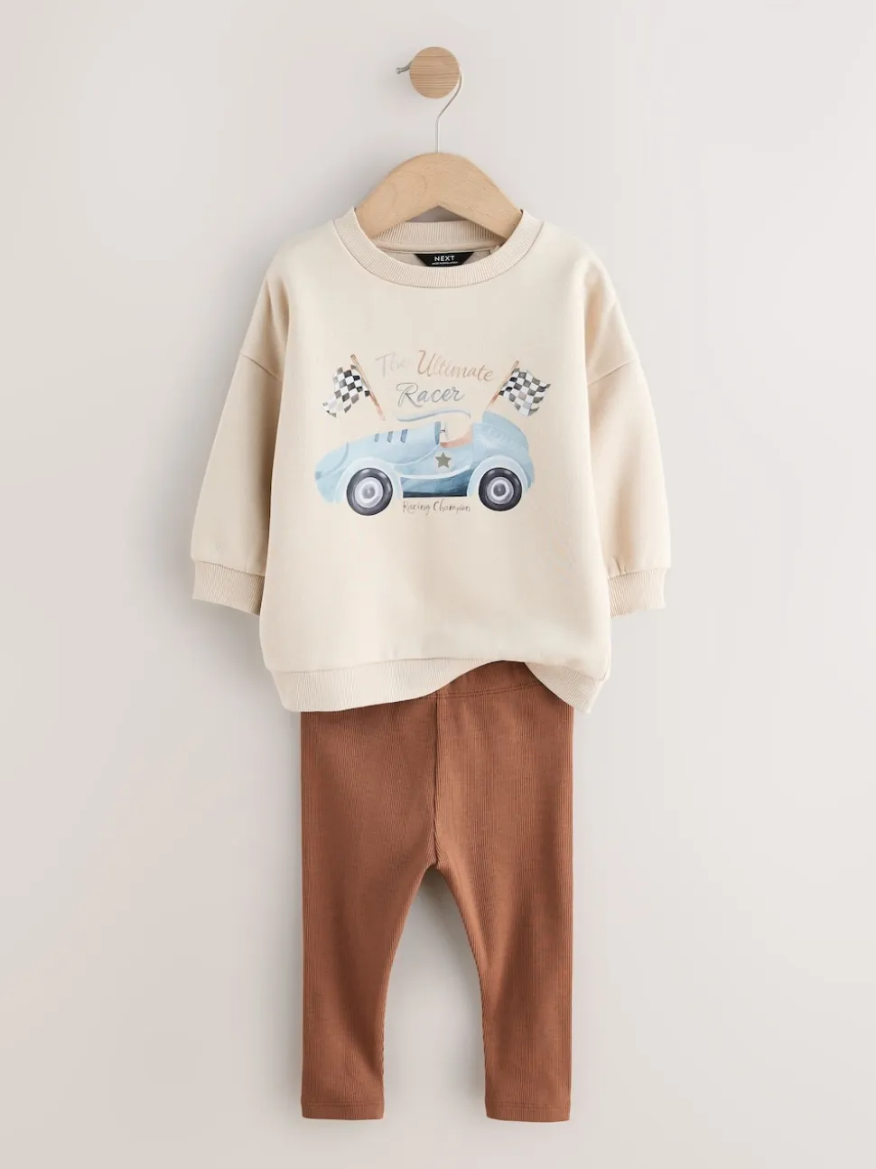 Bleu/blanc rayé/auto - Ensemble sweat-shirts et legging, lot de 2 (3mois-7ans)