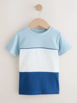 Bleu/Blanc/Marine - T-shirt color block à manches courtes (3mois-7ans) (3mois-7ans)