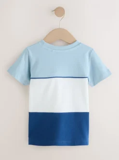 Bleu/Blanc/Marine - T-shirt color block à manches courtes (3mois-7ans) (3mois-7ans)