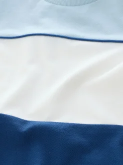 Bleu/Blanc/Marine - T-shirt color block à manches courtes (3mois-7ans) (3mois-7ans)