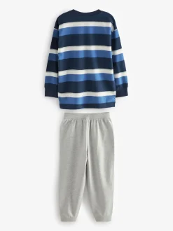 Bleu/bleu marine/gris - Lot de 3 pyjamas à jambes courtes (3-16ans) (3-16ans)