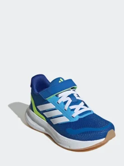 Bleu/citron vert - adidas Baskets de course Runfalcon 5 à lacets élastiques pour enfant