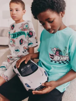 Bleu/Crème - Hot Wheels Lot de pyjamas courts 2 (9mois-10ans)