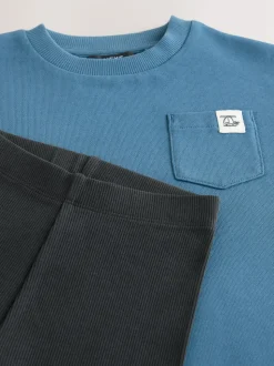 Bleu/Grège/Vert - Ensemble haut et legging à manches longues Lot de 3 (3mois7ans)