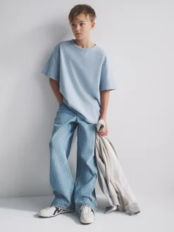 Bleu/Gris chiné/Bleu bleu marine - The Set lot de 4 t-shirts gaufrés à manches courtes