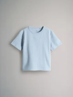 Bleu/Gris chiné/Bleu bleu marine - The Set lot de 4 t-shirts gaufrés à manches courtes